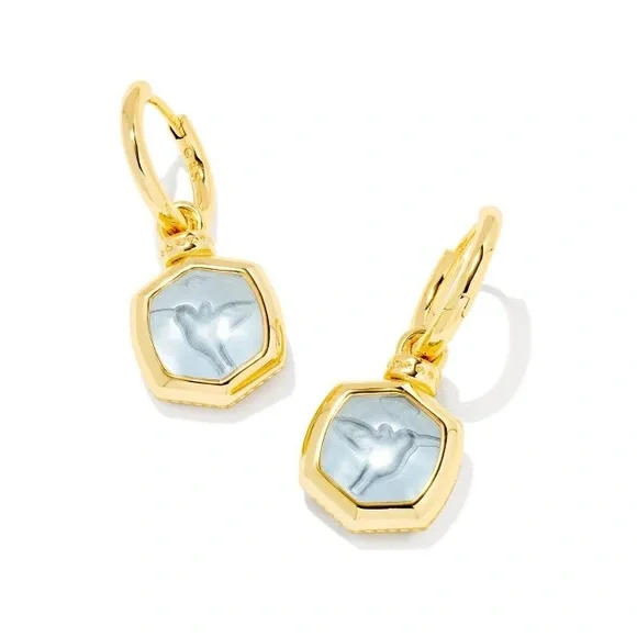 Kendra Scott Davie Intaglio Convertible Hummingbird Huggie Hoop Earrings - Picture 3 of 4